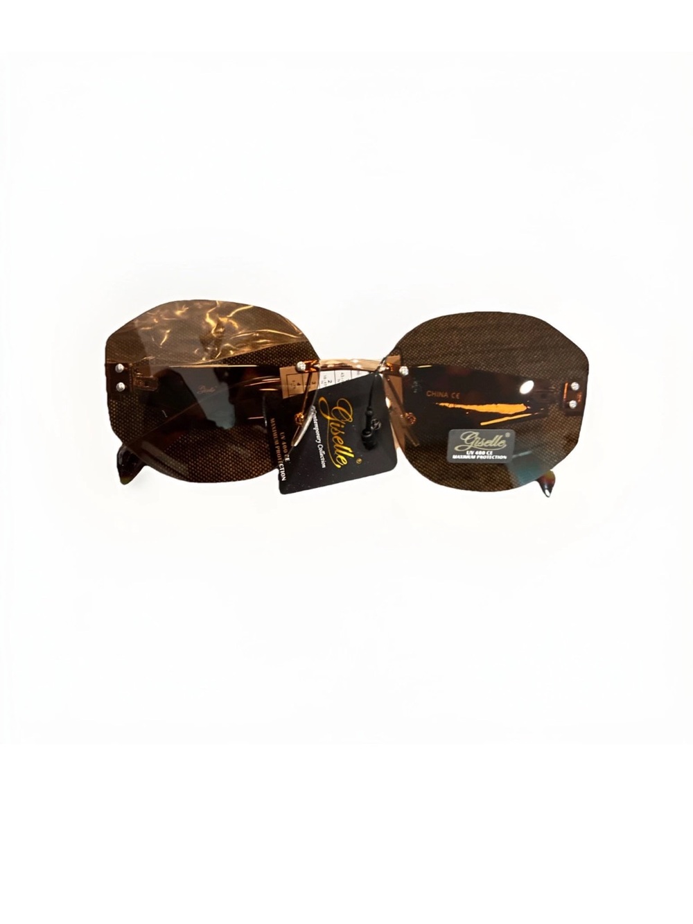 Giselle Brown Rimless Sunglasses - Tinted Brown Lenses